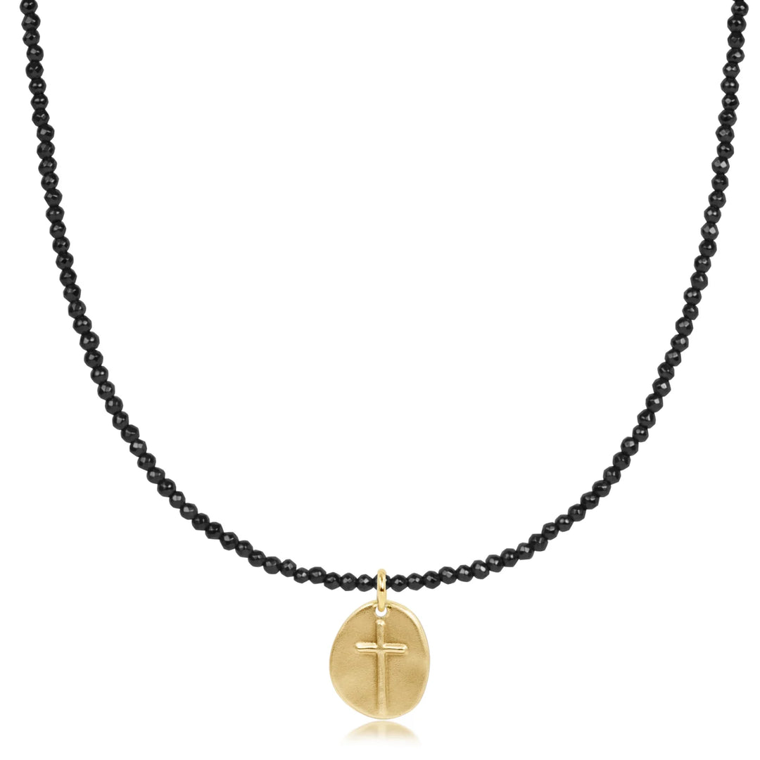 Faceted Hematite 2mm Choker - Inspire Small Charm | +Colors