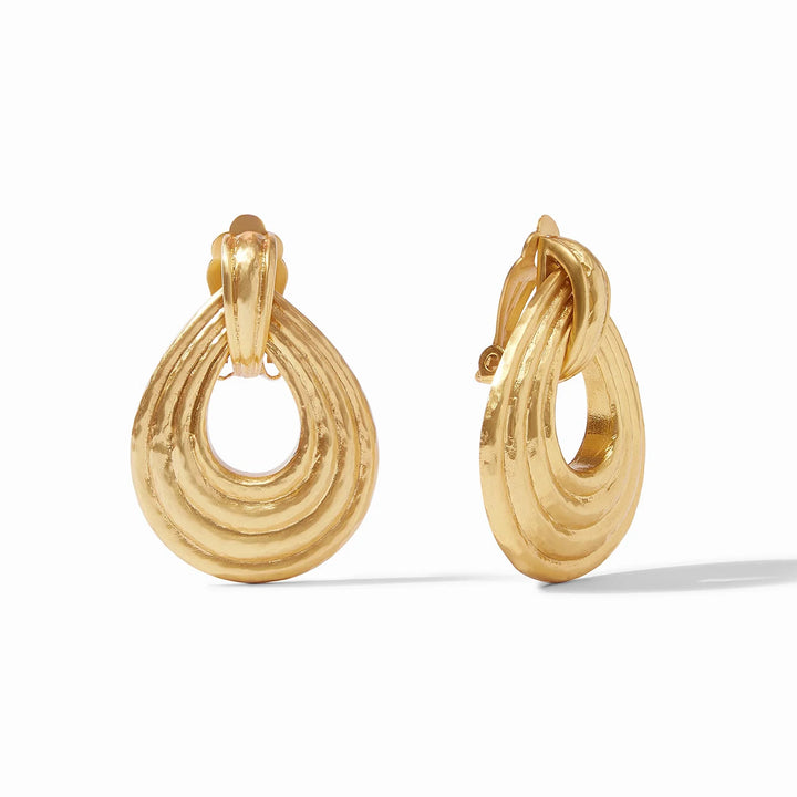Havana Doorknocker Clip Earrings