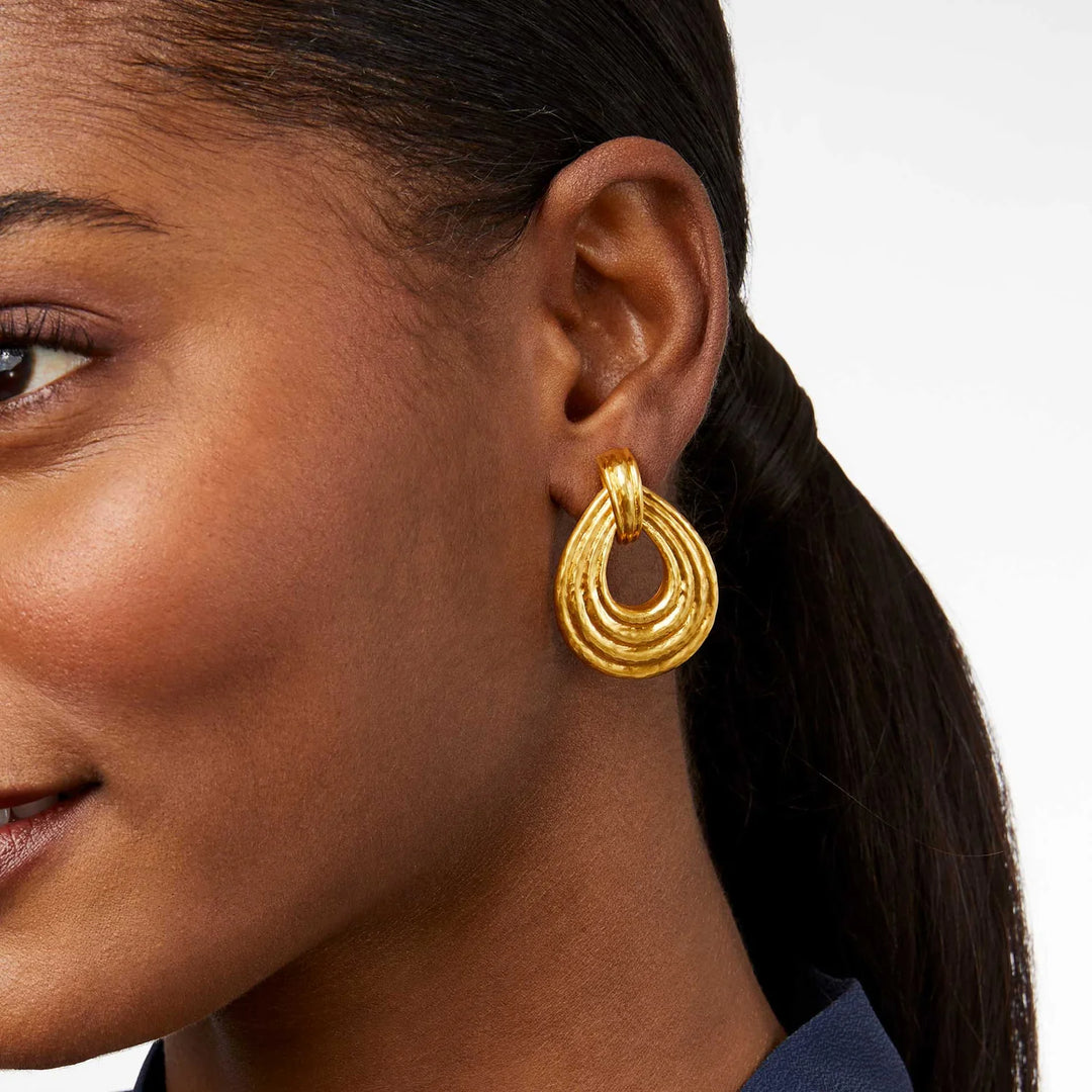 Havana Doorknocker Clip Earrings