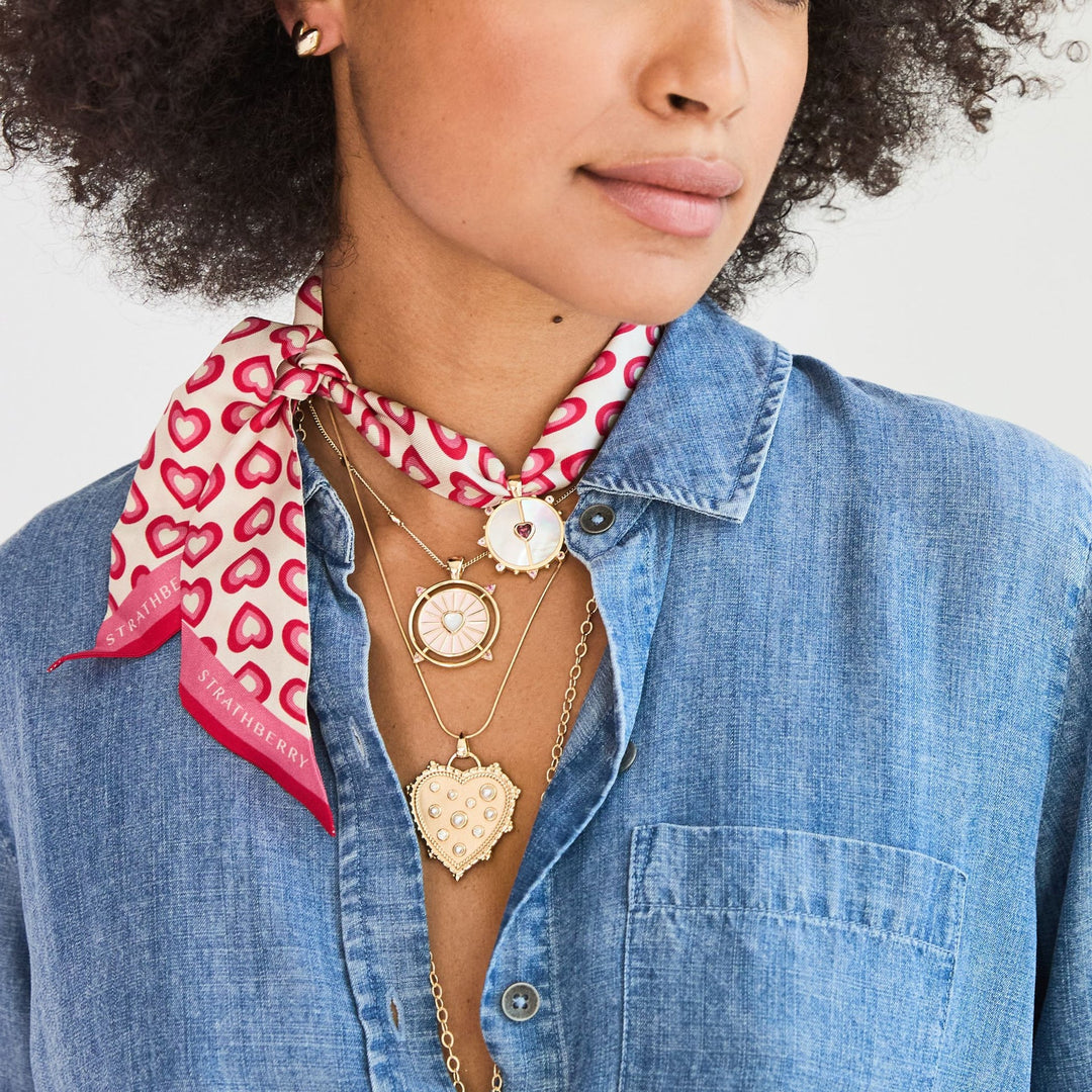 Jane Win El Corazon Embellished LOVE Pendant on Drawn Link Chain