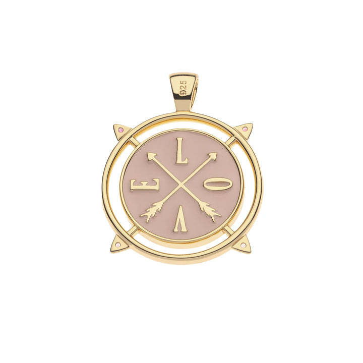 Jane Win El Corazon Embellished LOVE Pendant on Drawn Link Chain