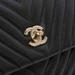 Chanel Chevron Lambskin Fold Up Again Clutch | Black