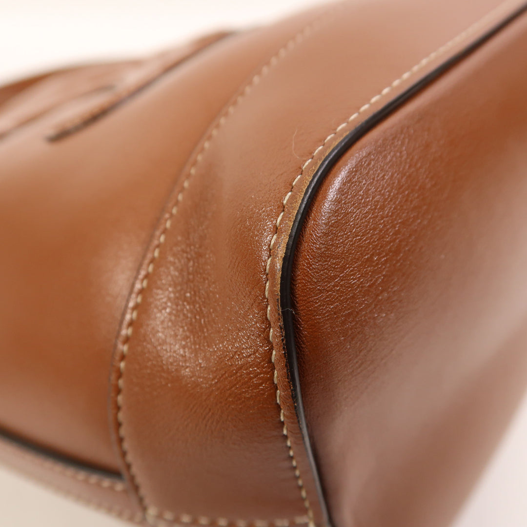 Celine Cowhide Leather Cuir Triomphe Golden Shoulder Bag Brown Calfskin