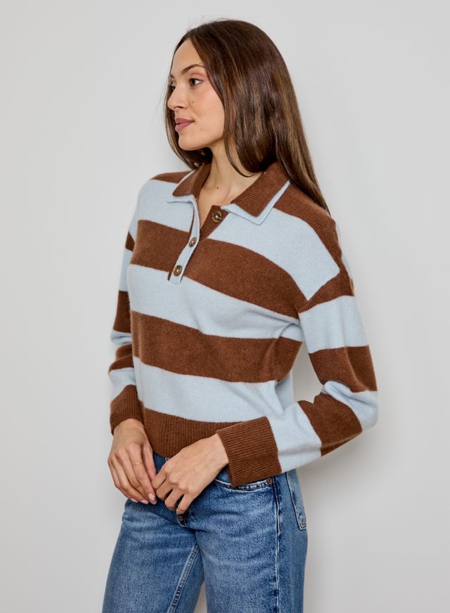 Stripe Double Collar Sweater | Syrup Whisper