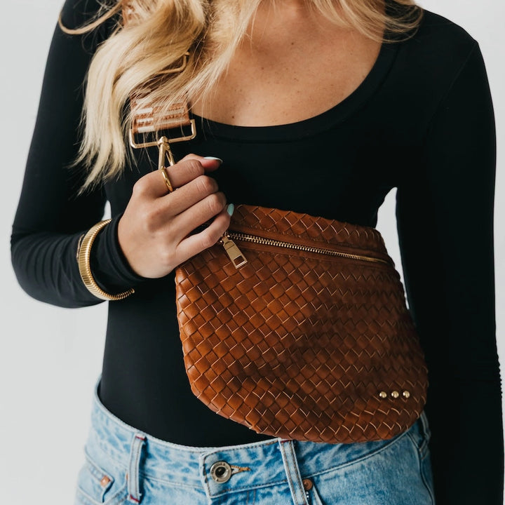 Woven Bum Bag | Brown