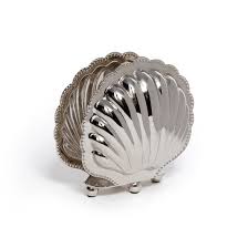 Cap Ferrat Fan Shell Napkin Holder | Polished Nickel