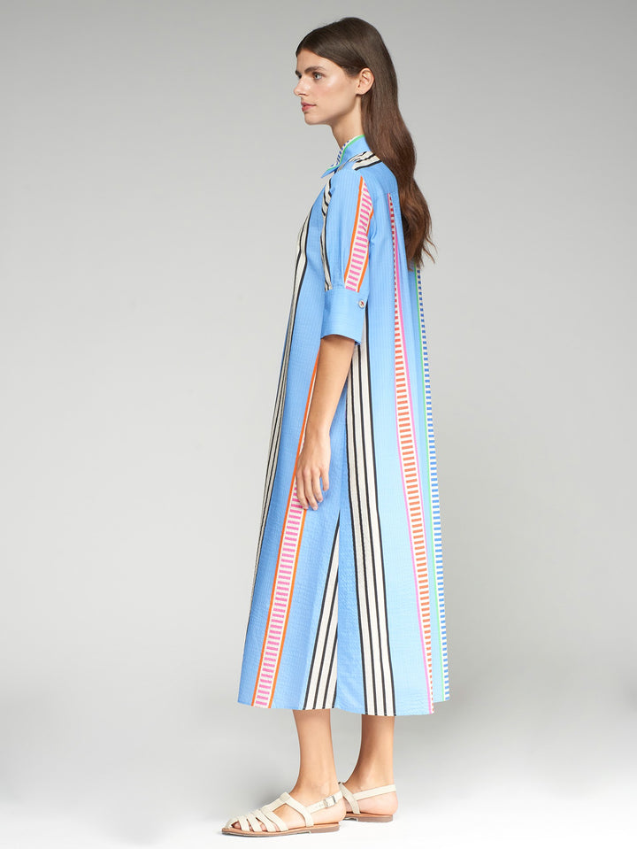 Izzy Dress | Blue Seersucker
