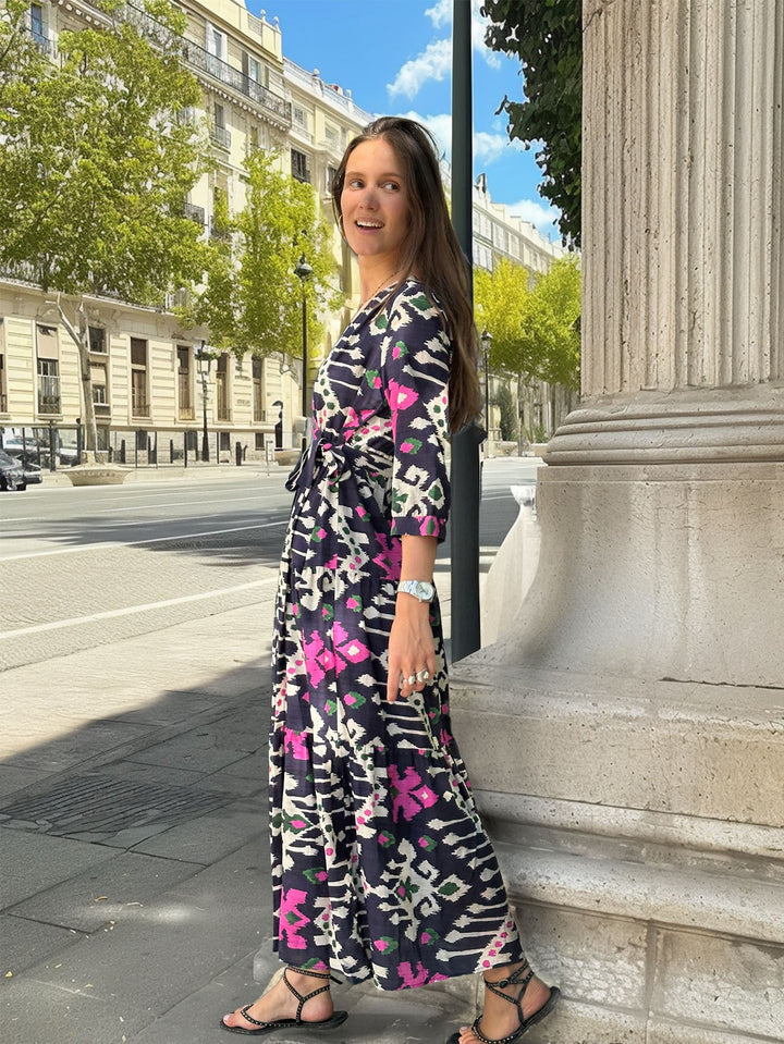Veronica Dress | Azul Ikat