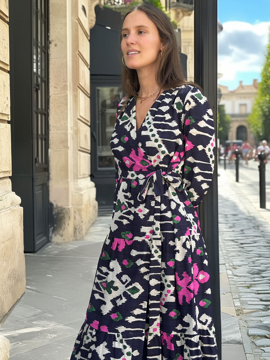 Veronica Dress | Azul Ikat