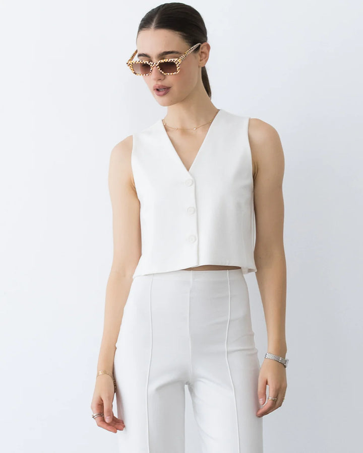 Ponte Knit Vest | Off-White