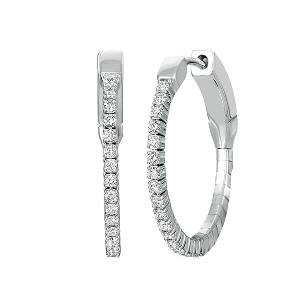 14KT .33 ct Diamond Hoops