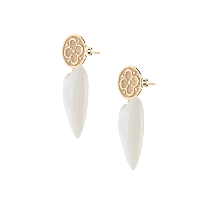 LOVE Carry Your Heart Earrings in Mother of Pearl