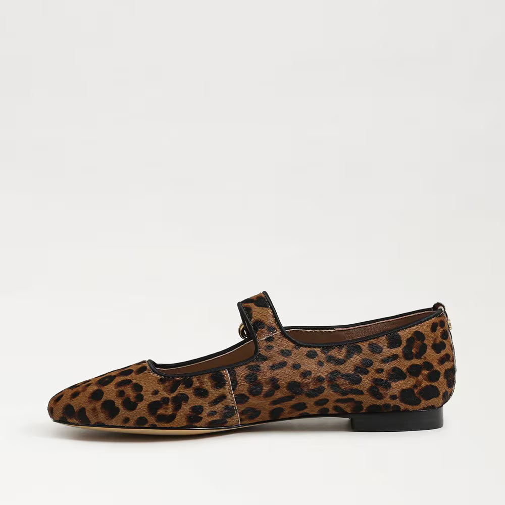 Michaela Mary Jane Flat | Leopard Brahma Hair Leather