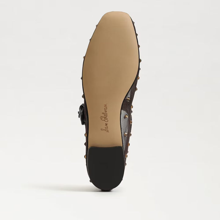 Michaela Shine Mary Jane Flat | Cafe Noir Mesh