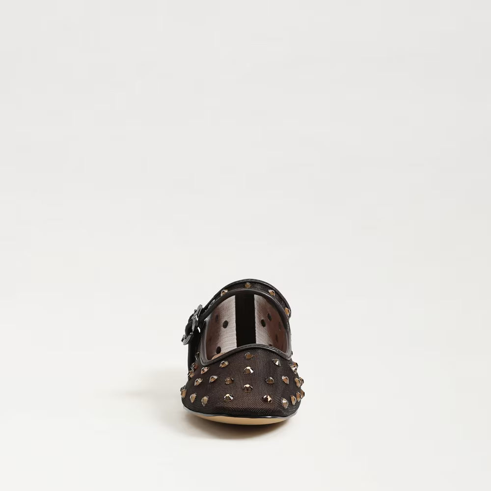 Michaela Shine Mary Jane Flat | Cafe Noir Mesh