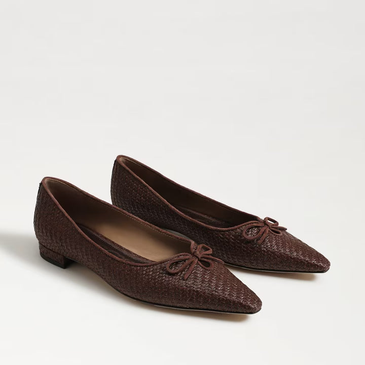 Esmira Pointed Toe Ballet Flat | Bourbon Faux Leather