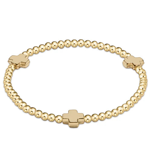 Egirl Signature cross gold pattern bead bracelet