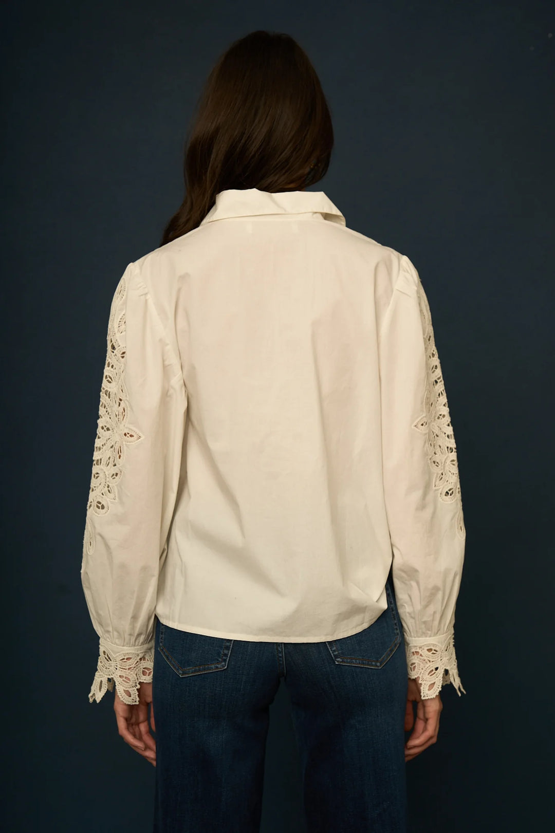 Callum Embroidered Top | Egret