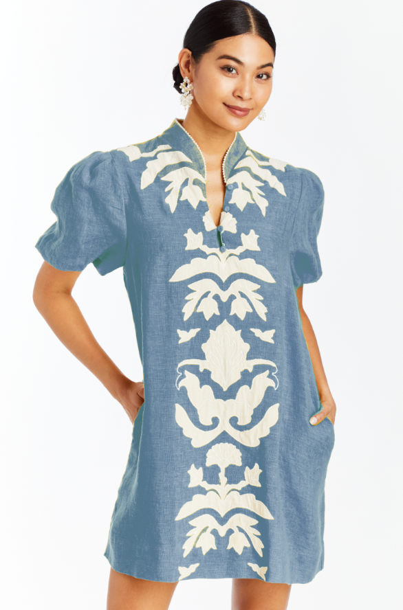 Elliana Mini Dress | Coastal Blue