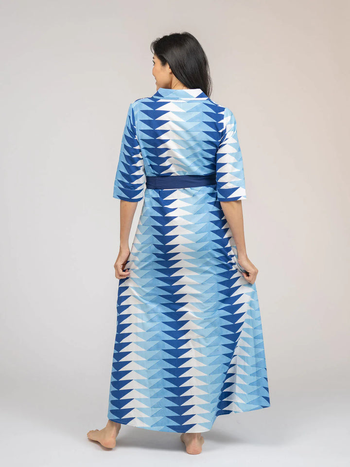 Eloise Dress | Triangle Ocean Blue