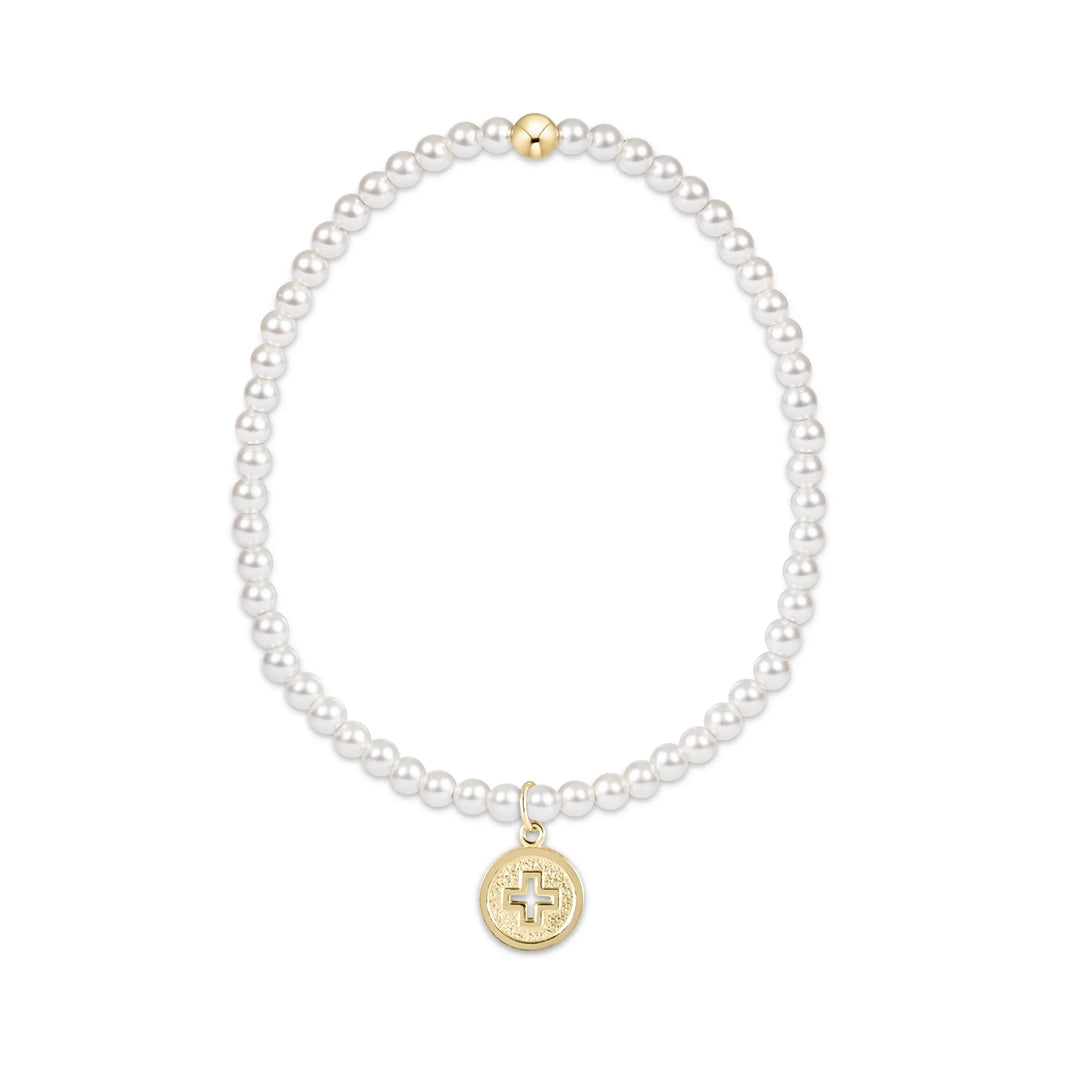 Classic Pearl Bead Bracelet with Charm | +Sizes - Charlotte's Inc