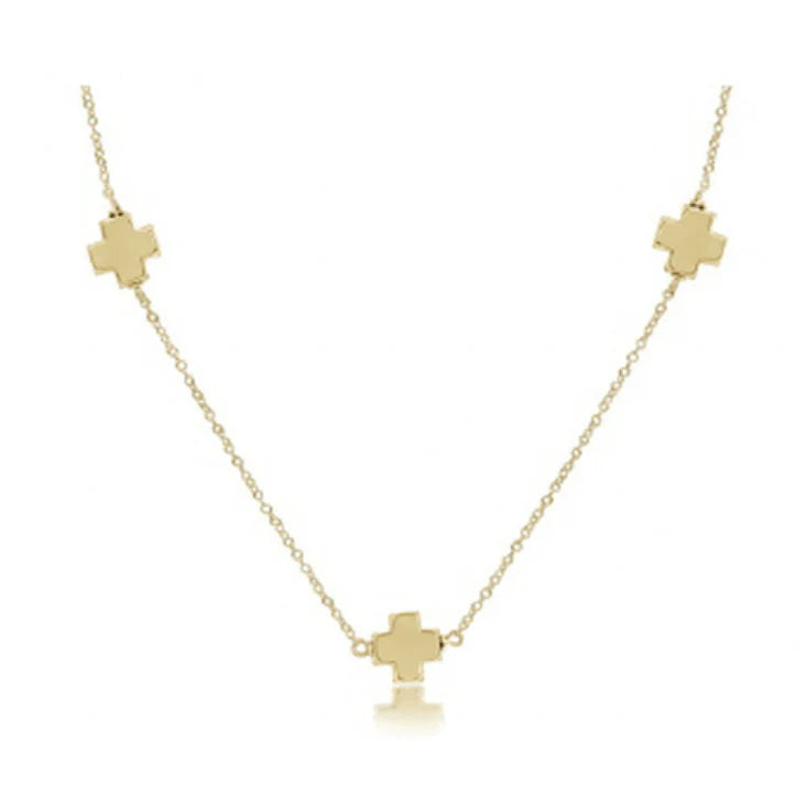 Enewton 15" Choker Simplicity Chain Signature Gold Cross
