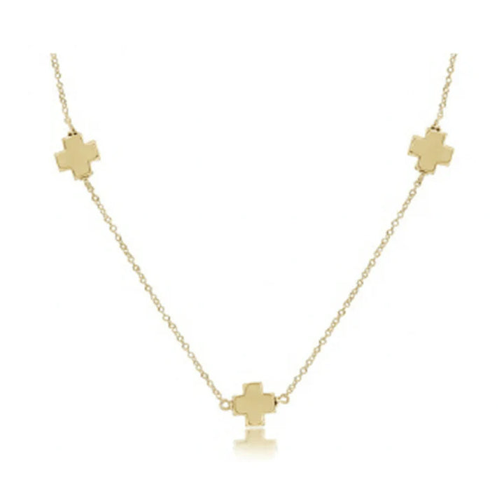 Enewton 15" Choker Simplicity Chain Signature Gold Cross
