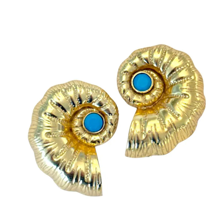 Gold Seashell Stud Earrings | +Colors