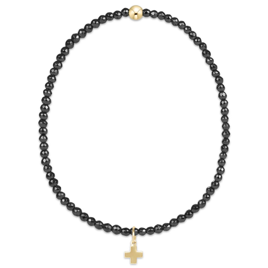 Faceted Hematite 2mm Bead Bracelet With Charms | +Colors