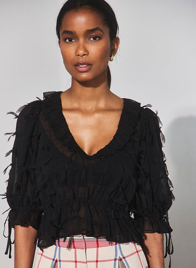 Bridges Top | Manhattan Chiffon Onyx