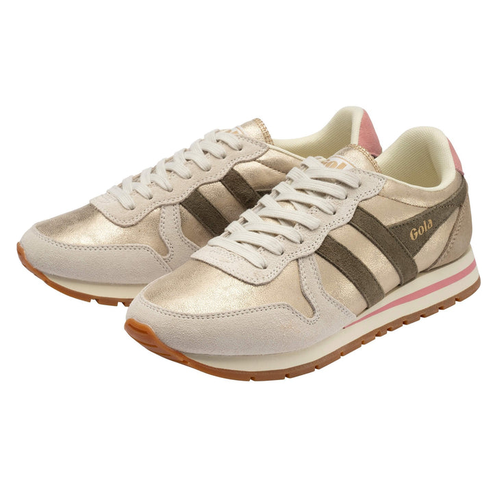 Daytona Blaze Sneakers | Gold, Khaki, & Coral Pink