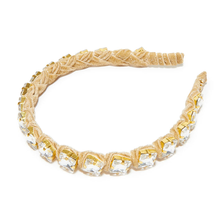 Square Crystal Strand Headband | Gold