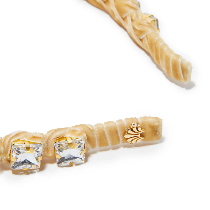 Square Crystal Strand Headband | Gold