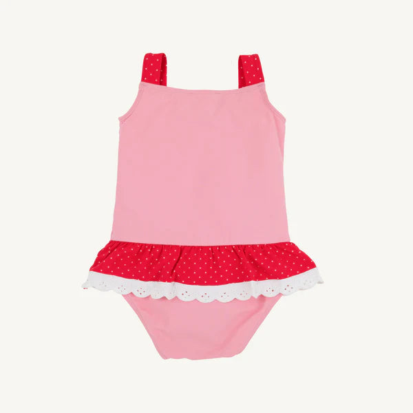 Grace Bay Bathing Suit | Hamptons Hot Pink & Richmond Red with Strawberry