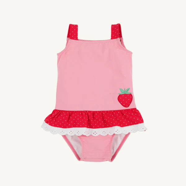 Grace Bay Bathing Suit | Hamptons Hot Pink & Richmond Red with Strawberry