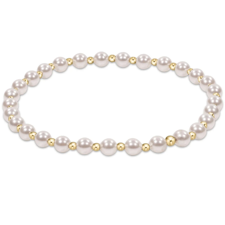 Grateful Pattern 4mm Pearl Bead Bracelet | +Sizes
