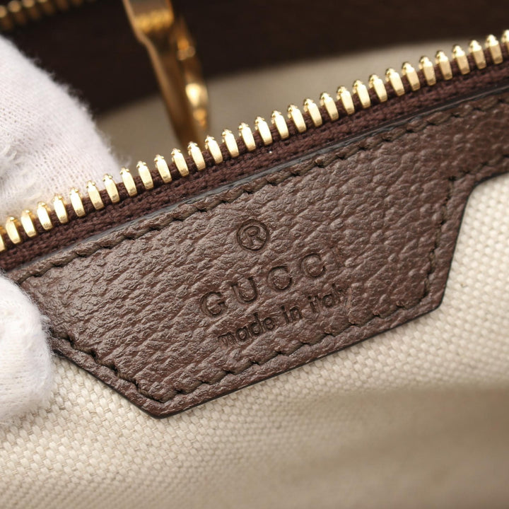 Gucci Monogram Jumbo GG Textured Dollar Calfskin Web Tote Bag