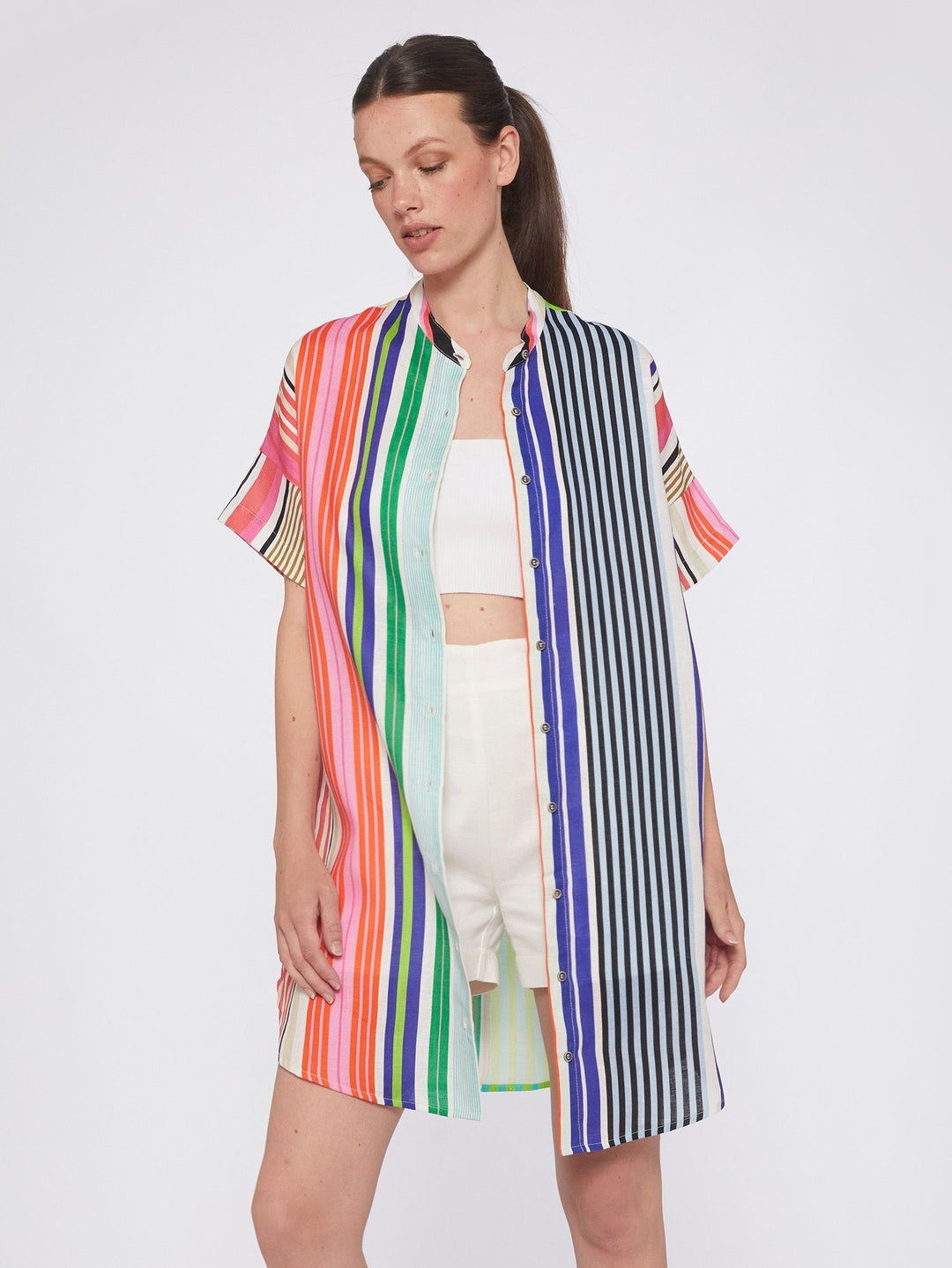 Vilagallo Harper Dress | Multi Stripes