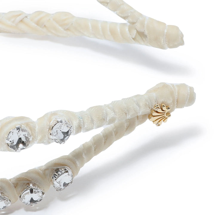 Crystal Crossover Headband | Ivory