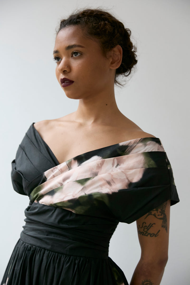 Fichu Dress | Ebony Rose Bouquet