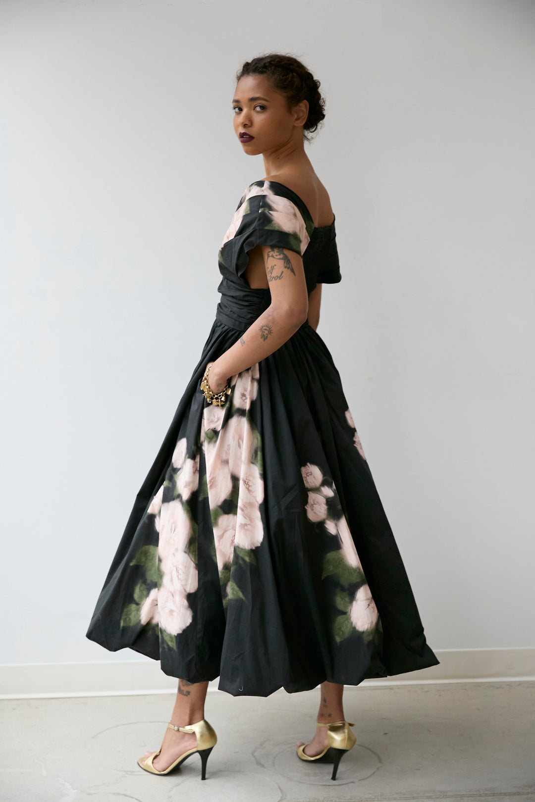 Fichu Dress | Ebony Rose Bouquet