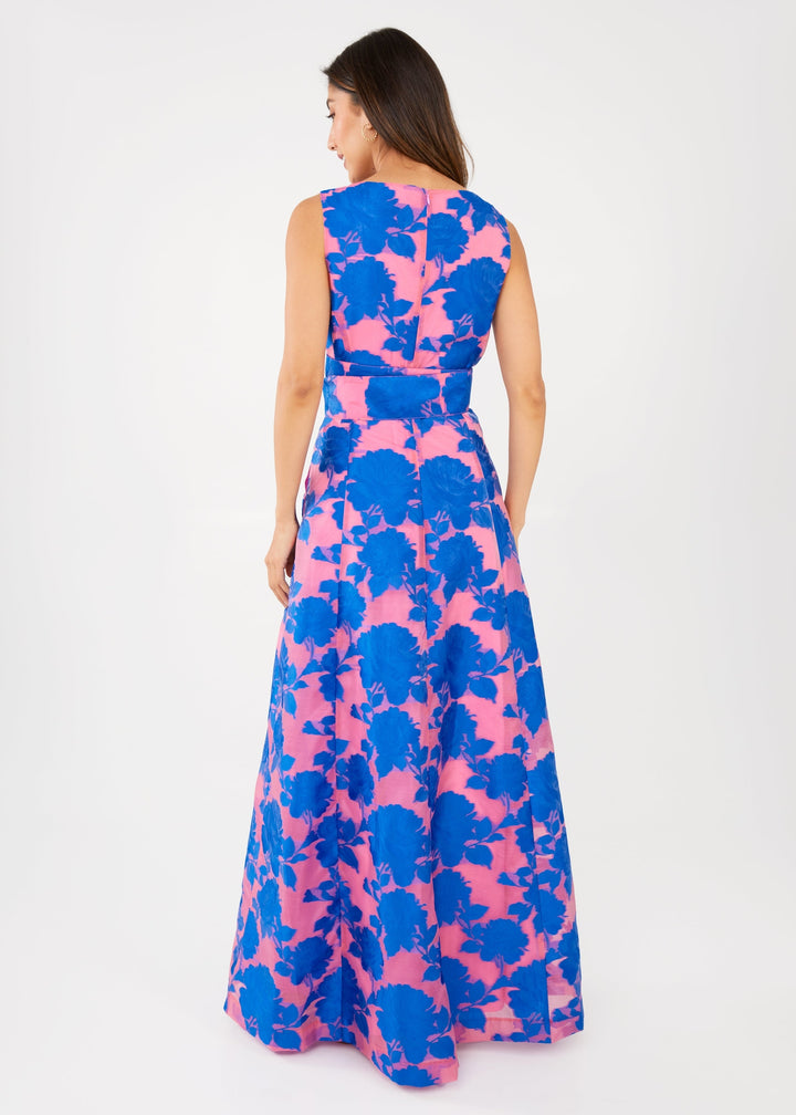 Arden Gown | Pink & Blue Tea Rose Organza