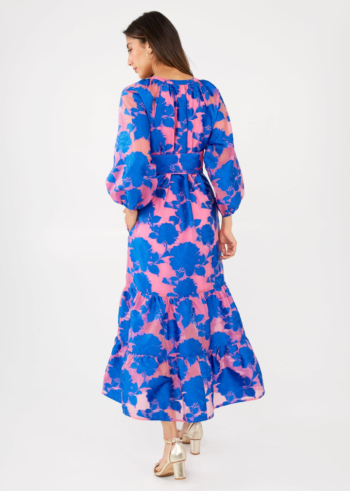 Elise Dress | Pink & Blue Tea Rose