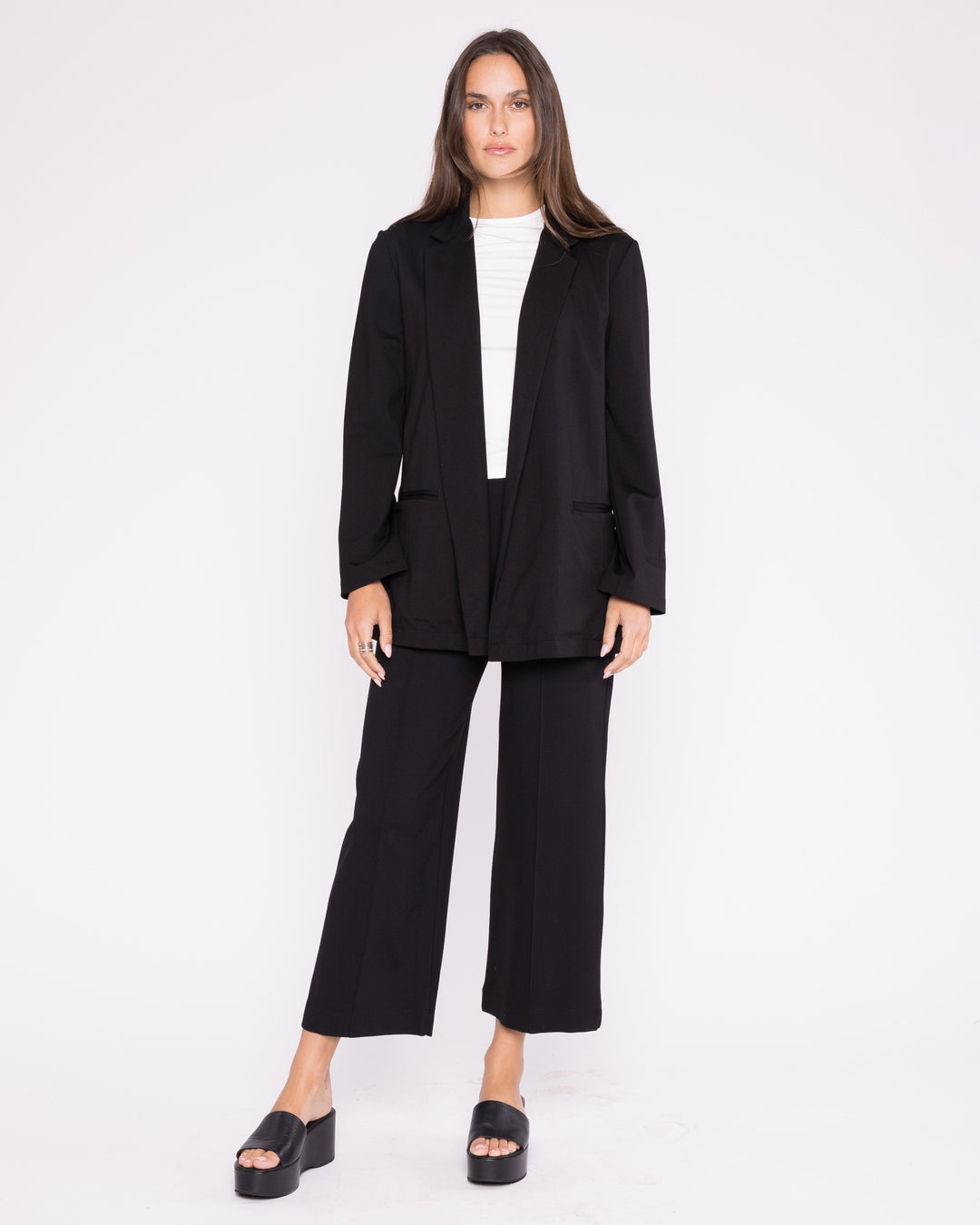 Ponte Knit Straight Leg Cropped Pant + Colors
