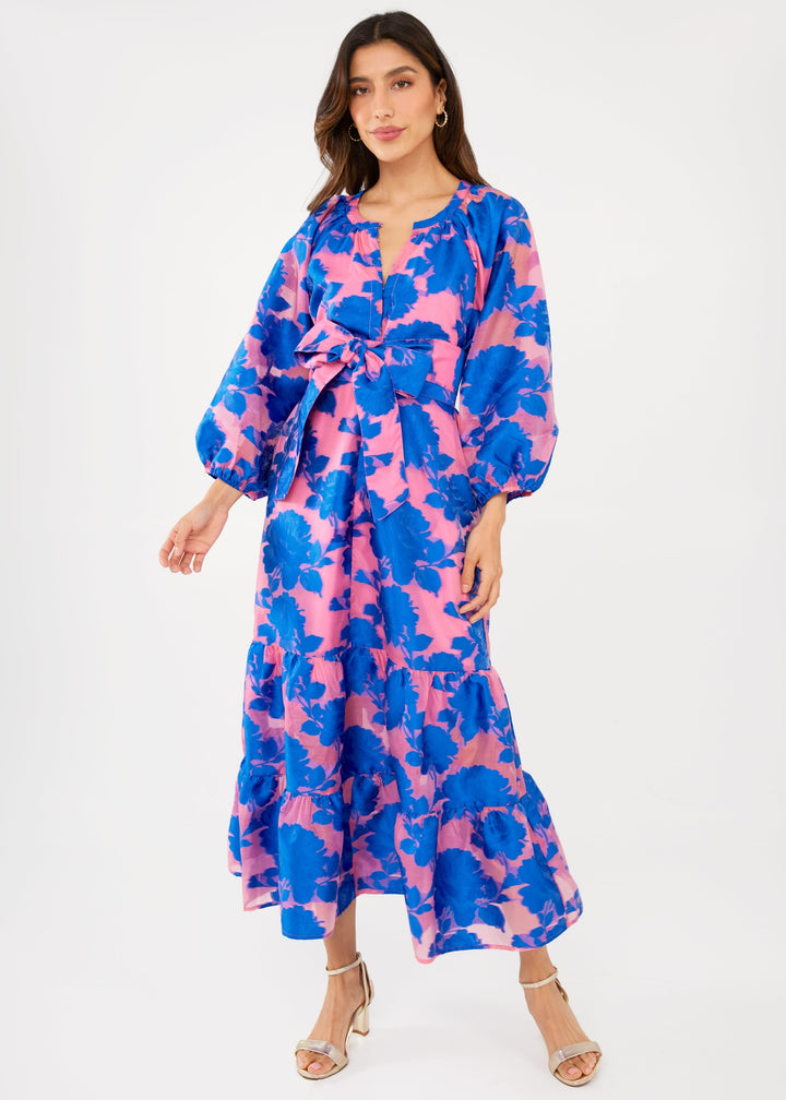 Elise Dress | Pink & Blue Tea Rose