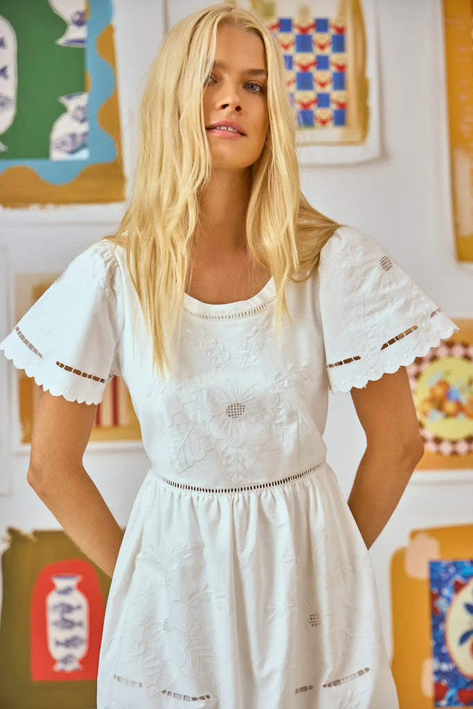 Marley Dress | White Embroidery