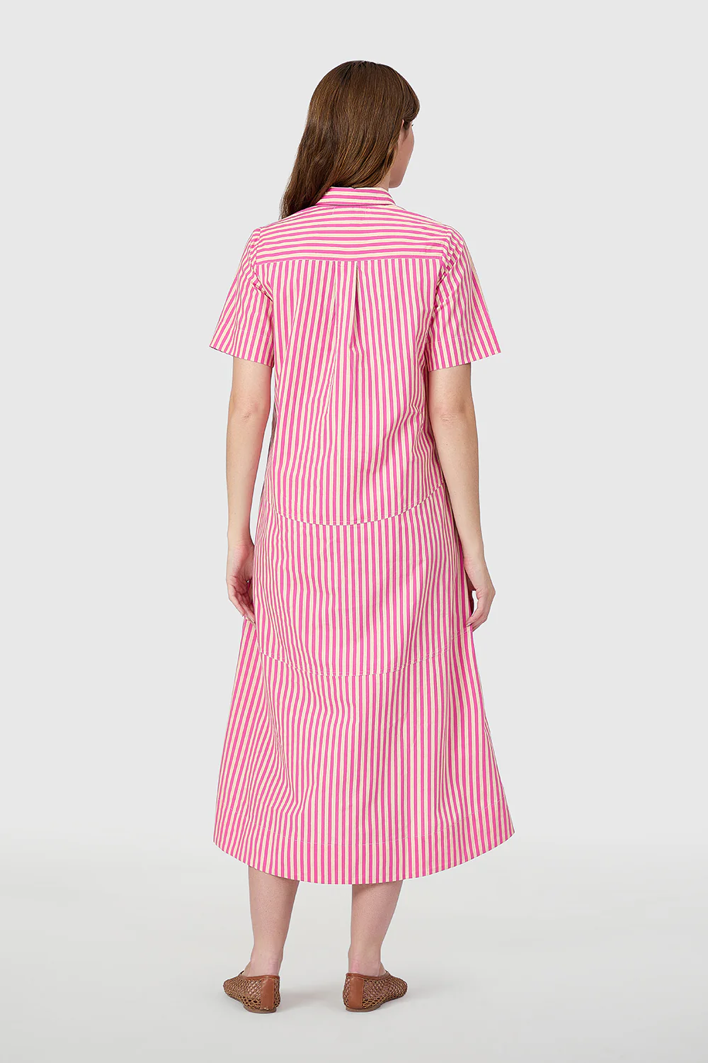 City Dress | Raspberry Pinstripe