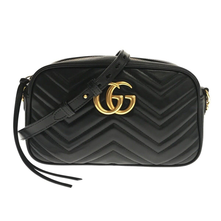 Gucci Gg Small Marmont Black Leather - Shoulder Bag