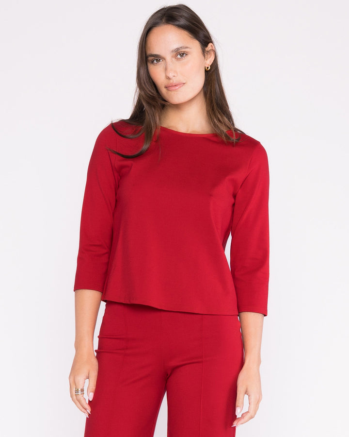 Ponte Knit 3/4 Sleeve Top + Colors