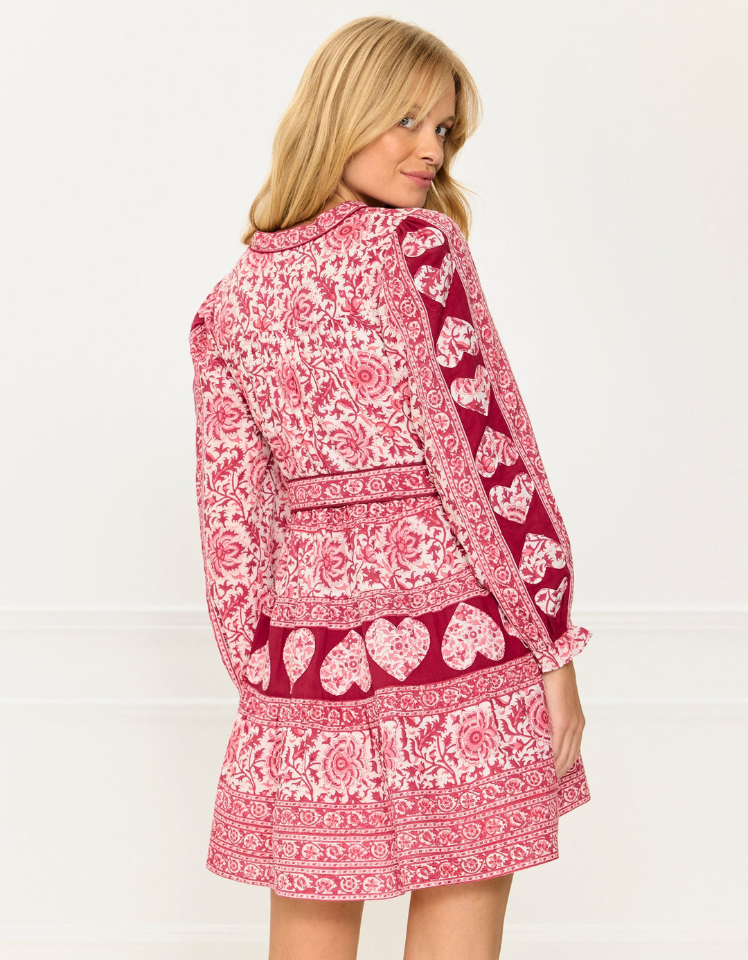 Gemma Mini Dress | Burgundy Patchwork